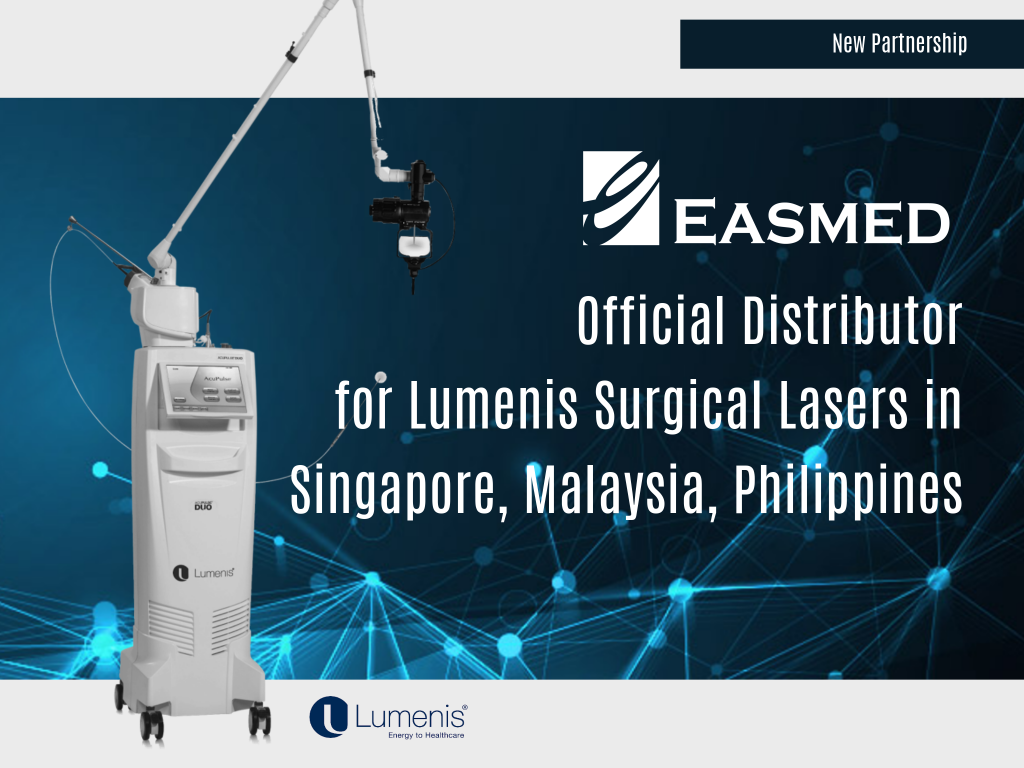 31st December 2019
LUMENIS PARTNERS EASMED FOR SURGICAL LASERS IN SINGAPORE, MALAYSIA AND PHILIPPINES
Easmed is pleased to announce an expansion in the partnership with Lumenis, World’s Leading Supplier of Laser and Energy-Based Solutions, to include Malaysia market for the Lumenis ENT and Urology surgical range of products, from December 2019. The Easmed-Lumenis partnership harkens back to July 2018 starting with the Singapore and Philippines markets for the surgical range of Lumenis products.
Here’s to continued success for both Easmed and Lumenis!