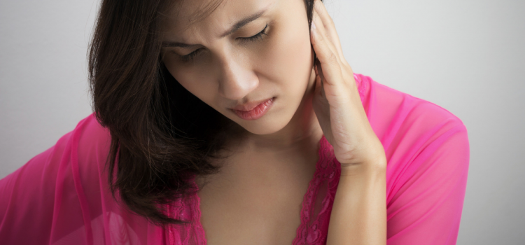 woman with ear pain