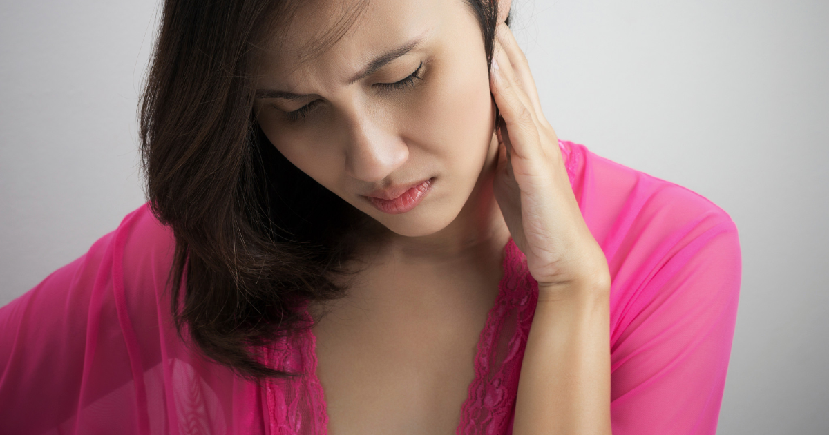 woman with ear pain